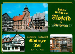 73214358 Alsfeld Marktplatz Rathaus Fachwerkhaus Gaststaette Restaurant Mainzer  - Alsfeld