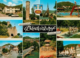 73214339 Biedenkopf Kurbad Burg Turm Bruecke Kirche Freibad Wassertreten Biedenk - Biedenkopf