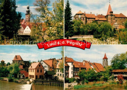 73214233 Lauf Pegnitz Blick Zur Kirche Wenzelschloss Partie Am Fluss Wehr Lauf P - Lauf