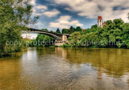 73214102 Plochingen Blick Ueber Den Neckar Zur Evangelischen Stadtkirche Bruecke - Otros & Sin Clasificación