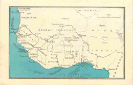 Afrique Noire - Carte Géographique De L'Afrique Occidentale Française - CPA - Carte Provenant D'un Carnet - Voir Scans R - Ohne Zuordnung