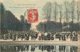 92 - Saint Cloud - Parc De Saint Cloud - Allée Principale Et Le Grand Bassin - Animée - Colorisée - CPA - Oblitération R - Saint Cloud