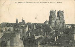 35 - Rennes - Vue Générale - L'Eglise St-Sauveur Et Les Tours De La Cathédrale - Oblitération Ronde De 1915 - CPA - Voir - Rennes