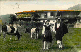 Espagne - Asturia - Folklore Astur - Cortejando - Animée - Folklore - Scène Et Types - Vaches - CPSM Format CPA - Voyagé - Huesca