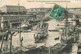 29 - Brest - Le Pont National Ouvert Pour Le Passage D'un Navire - Bateaux - Navires De Guerre - Oblitération Ronde De 1 - Brest