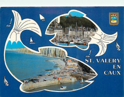 76 - Saint Valery En Caux - Multivues - Blasons - Flamme Postale De Saint Valery En Caux - CPM - Voir Scans Recto-Verso - Saint Valery En Caux