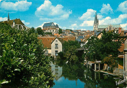 28 - Chartres - Les Bords De L'Eure Et De Gauche à Droite: Le Chevet De L'église Saint-Pierre, L'église Saint-Aignan Et  - Chartres