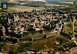 11 - Carcassonne - La Cité Médiévale - Vue Générale Aérienne - Blasons - CPM - Voir Scans Recto-Verso - Carcassonne