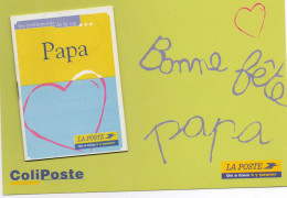 CPM GRAND FORMAT 1 - BONNE FETE PAPA - PETIT LIVRET DE POEMES COLLE A LA CARTE - EDITEE PAR LA POSTE ET COLIPOSTE - Sonstige & Ohne Zuordnung