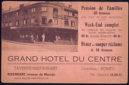 +++ CPA - RIXENSART - Carte Publicitaire - Publicité Grand Hôtel Du Centre - Avenue De Mérode  // - Rixensart