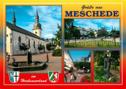 73214002 Meschede Brunnen Kirche Park Fussgaengerzone Skulptur Meschede - Arnsberg