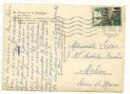 CP Postée De Brive (19) Pour Melun (77) - Barrage De L'Aigle - Timbre Le Quesnoy 1958 - Used Stamps