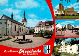 73213997 Meschede Stadtplatz Kirche Friedenskirche Winzinger Platz Schloss Laer  - Arnsberg