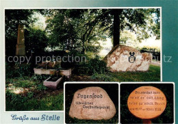 73213968 Stelle Park Gedenksteine Standort Schild Laengen Und Breitengrad Stelle - Other & Unclassified