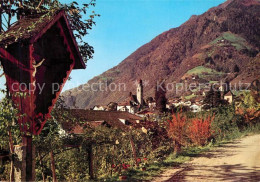 73211839 Partschins Parcines Wegekreuz Blick Zur Kirche  - Autres & Non Classés