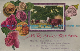 R045134 Greeting Postcard. Birthday Wishes. Roses And Poem - World