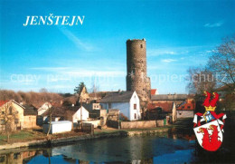 73210457 Jenstejn Ansicht Mit Bergfried Turm Wappen  - Tchéquie