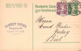 Langenthal Papeterie  A. Suter  Firmen Gewerbestempel Besonderheiten - Stamped Stationery