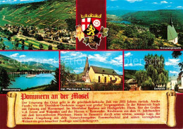 73208836 Pommern Mosel Panorama Kreuzwegkapelle Moselcamping Pfarrhaus Kirche Do - Autres & Non Classés