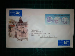 ISRAËL, Enveloppe Commémorative De "Nazareth" Avec Affranchissement Mécanique. Circulé Par Avion Vers Le Brésil. - FDC