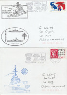 France Lot 4 Enveloppes Frégate Surcouf Cassard  La Motte Picquet Corymbe 56 Transport Chaland Débarquement Siroco - Posta Marittima