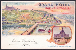 +++ CPA - NAMUR Citadelle - Publicité Grand Hôtel - Funiculaire - Hydropthérapie - 1906 // - Namen