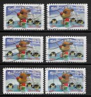 France 2006  Oblitéré  Autoadhésif  N° 98  Ou  N° 3987  "  Meilleurs Voeux  "  6 Exemplaires - Used Stamps