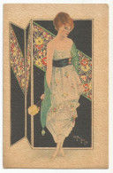 Postcard Oude Postkaart Carte Postale CPA Woman Women's Fashion Femme Mode Féminine Art Déco - Altri & Non Classificati