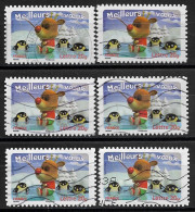 France 2006  Oblitéré  Autoadhésif  N° 98  Ou  N° 3987  "  Meilleurs Voeux  "  6 Exemplaires - Used Stamps