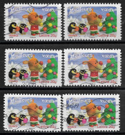 France 2006  Oblitéré  Autoadhésif  N° 99  Ou  N° 3988  "  Meilleurs Voeux  "  6 Exemplaires - Used Stamps