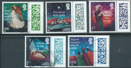 GROSSBRITANNIEN GRANDE BRETAGNE GB 2023 CHRISTMAS S/A SET 5V USED ON PASTIC SG 5100-04 MI 5337-41 YT 5728-32 SN	4443-47 - Gebraucht