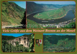 73176022 Bremm Mosel Panorama Weinort Moselschleife Calmont Weinberg Klosterruin - Sonstige & Ohne Zuordnung