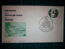 RÉPUBLIQUE ORIENTALE DE L'URUGUAY, Enveloppe FDC Commémorant Le "Centenaire De L'Association Rurale De L'Uruguay". Timbr - Uruguay