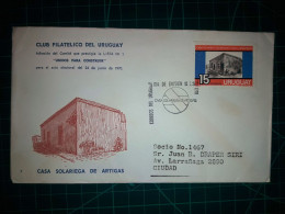 RÉPUBLIQUE ORIENTALE DE L'URUGUAY, Enveloppe FDC Commémorant La "Casa Manoriega De Artigas". Timbre-poste Et Cachet Spéc - Uruguay