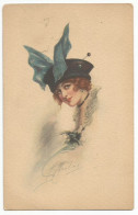 Postcard Oude Postkaart Carte Postale CPA Woman Women's Fashion Hat Chapeau Femme Mode Féminine (3) - Autres & Non Classés