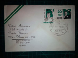 RÉPUBLIQUE ORIENTALE DE L'URUGUAY, Enveloppe FDC Commémorant Le "Premier Anniversaire De La Mort De Benito Nardone". Tim - Uruguay