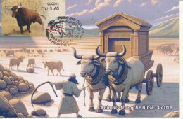 ISRAEL 2024 ANIMALS FROM THE BIBLE - CATTLE - ATM LABELS MACHINE # 001 POSTAL SERVICE MAXIMUM CARD - Nuevos