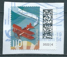 ALLEMAGNE ALEMANIA GERMANY DEUTSCHLAND BUND 2022 LETTERS AND AIRPLANE USED ON PAPER MI 3671 YT 3455 SN 3273 SG U4508 - Usados