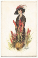 Postcard Oude Postkaart Carte Postale CPA Woman Women's Fashion Hat Chapeau Femme Mode Féminine Barribal - Barribal, W.