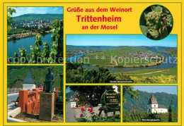 73173282 Trittenheim Mosel Panorama Moseltal Grosse Moselschleife Denkmal Weinbe - Autres & Non Classés