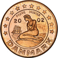 Danemark, 2 Euro Cent, Fantasy Euro Patterns, Essai-Trial, BE, 2002, Cuivre, FDC - Essais Privés / Non-officiels