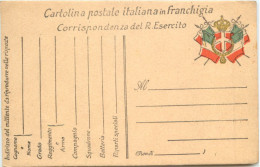 Carte Postale Italiana In Franchigia - Sonstige & Ohne Zuordnung