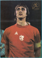 UEFA EURO 1976 - JOHAN CRUYFF (Cruijff) Old Postcard * Football Soccer Holland Netherlands Nederland AFC Ajax - Fútbol