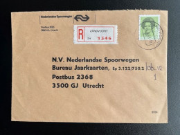 NETHERLANDS 1991 REGISTERED LETTER ZANDVOORT TO UTRECHT 04-01-1991 NEDERLAND AANGETEKEND - Covers & Documents