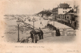 - 33 - ARCACHON. - La Place Thiers Et La Plage. - Scan Verso - - Arcachon