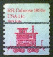 United States, Scott #1905a, Used(o), 1984 Coil, Transportation Series: Caboose Of 1890s, 11¢, Red - Oblitérés