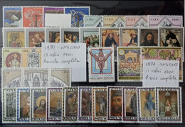 1971 Vaticano Annata Completa+1974 4 Serie Complete- NUOVI MNH ** - Nuevos