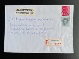 NETHERLANDS 1991 REGISTERED LETTER ZANDVOORT TO VIANEN 23-01-1991 NEDERLAND AANGETEKEND - Covers & Documents