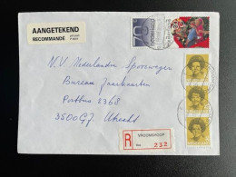 NETHERLANDS 1991 REGISTERED LETTER VROOMSHOOP TO UTRECHT 03-12-1991 NEDERLAND AANGETEKEND - Cartas & Documentos