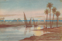 R045288 Pyramids And River Nile At Moonlight. Papazoglou And Cohen - World